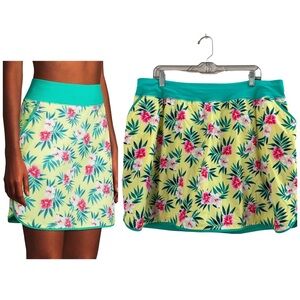 Lands End Tropical Floral Active Board Skort Swim Skirt Coverup Tennis Golf 20W